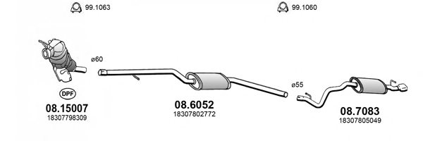 ASSO ART4308 Exhaust System